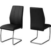 Dining Chair in Black Leatherette on Chrome (Set of 2)